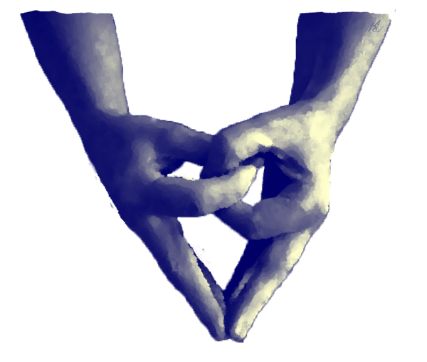 una delle posizioni delle mani (mudra) utilizzate in questa tecnica